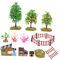 FUNNETOYU 1set Microscopic Farmhouse Scene Model Fruit Tree and Dog House Decor for Table Play Realistic Farmhouse Accessories for Boys and Girls Imaginative Scenarios
