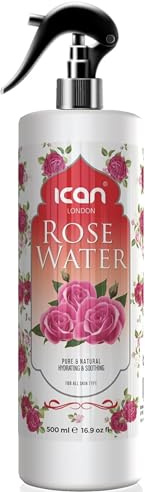 ican Natural Rose Water, Hydrating and Purifying Facial Toner, 500ml Trigger Spray Bottle