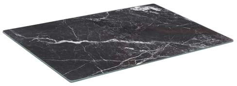 Harbour Housewares Glass Chopping Board - 30cm x 20cm - Black Marble