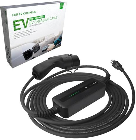 Morec Typ 2 Ladekabel Schuko 3.68KW [10M, 10A/16A] Einphasige Ladekabel Elektroauto Kompatibel für alle BEV/PHEV mit IEC 62196-2 Standard, mit tragbarer Tasche