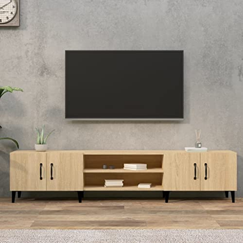 HOMEELIKE TV-Unterschrank 180 cm Sonoma Eiche Optik mit 4 F?Chern und 4 T¨¹Ren