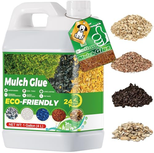 HXDZFX Steinkleber für Den Landschaftsbau - 1 Gallon Kiesbinder Max für Starke, Aussen Frostsicher, Sicher Mulchkleber, Beruflich Kiesbinder zum Mulch, Rinde, Holzspäne, Gummi, Kleiner Kies