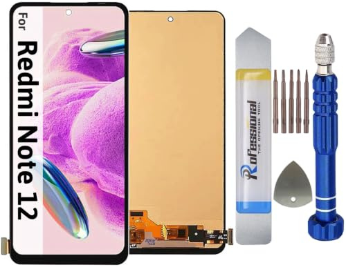 It'Go Pantalla completa para Xiaomi Redmi Note 12 4G / 5G LCD pantalla táctil de repuesto con herramientas Negro Alta Calidad