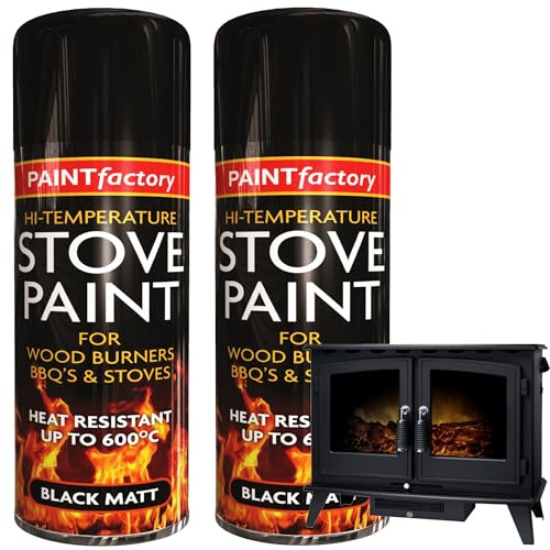 STORM TRADING GROUP 400ML Matt Black Heat Resistant Spray Paint | Ultra High Temperature For Stove, Plastic, Metal & BBQ Grill