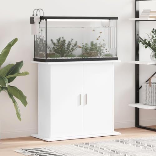 Frdhee Aquarienschrank,Aquariumständer Weiß 81x36x73 cm Aquarienunterschrank Holzwerkstoff 200 kg belastbar, Aquarium-Ständer Fischtankständer für Innenbereich Wohnzimmer