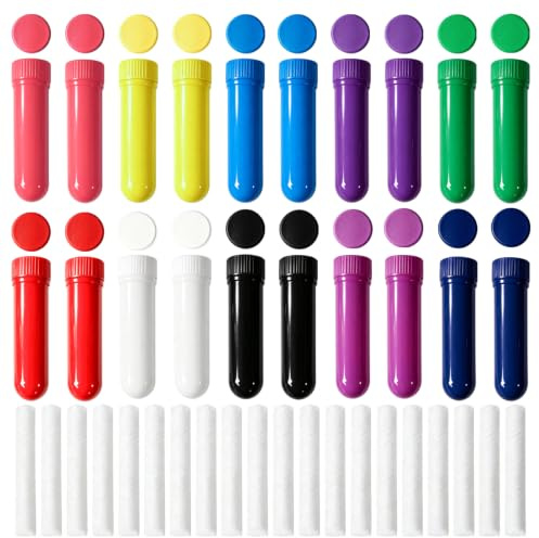 Cryptisg 20 Pièces Réutilisable Inhalateur pour Huiles Essentielles | Inhalateur D'Huiles Essentielles, Trousse Inhaler avec 10 Mèches Bonne pour Détendre Le Corps et Vous Aider à Dormir