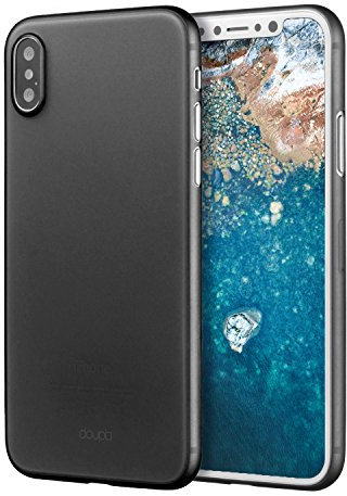 doupi UltraSlim Hülle kompatibel für iPhone X, Ultra Dünn Fein Matte Oberfläche Handyhülle Cover Bumper Schutz Schale HardHülle kompatibel für iPhone 10 (2017) Design Schutzhülle, schwarz