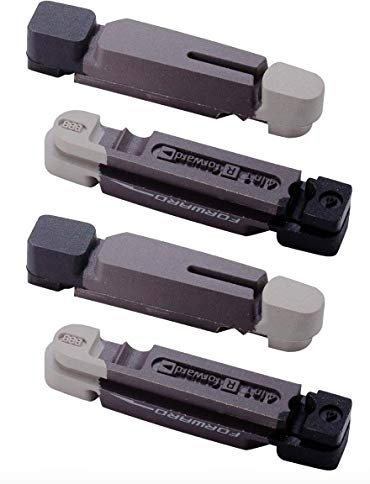 BBB Cycling Fahrrad Bremsbacken, Bremsschuhe v-brake, 2 Paar (4 Insgesamt) BBS-27, Dreifarbig, Grau/Crew Fleece