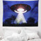 ABAKUHAUS UFO Wandteppich, Nachtszenerie mit Aliens Raumfahrt Science-Fiction-Thema Komposition Woodland, aus Weiches Mikrofaser Stoff Wand Dekoration Für Schlafzimmer, 150 x 110 cm, Multicolor