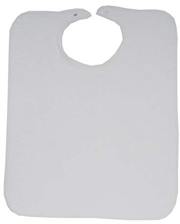 3er Pack-Lätzchen für Erwachsene | 50x60 cm | Frottee Latz mit Druckknopfverschluss | Material: 90% Baumwolle, 10% Polyester | Farbe: Weiß