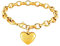 Bandmax Personalisiert Armband Edelstahl Kette Gold Damen Herz Kette 22cm Armband Mädchen Ankerkette Armband mit Herz Gliederarmband Schmuck für Tochter