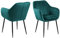 AC Design Furniture Wendy Esszimmerstuhl, B: 57 x T:61 x H: 83 cm, Flaschengrün/Schwarz, Samt/Metall, 1 Stk.
