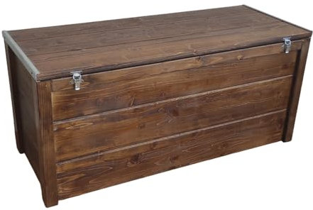 TOTAL WOOD 2012 Truhenbank für den Außenbereich 150x40x45 cm dunkle Walnuss Farbe mit Innen Scheide Auch anpassbar