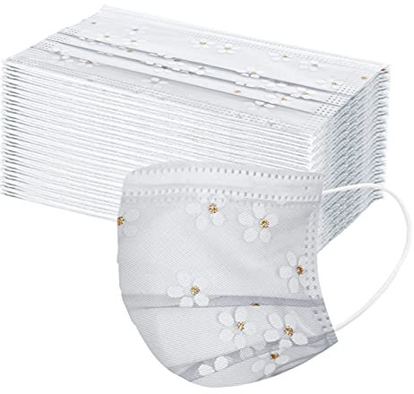 AmyGline 50 Stück Einweg,3-lagig Vliesstoff,Mund-Nasen-Schutz,Schmetterling Motiv,Atmungsaktive,Multifunktionstuch Halstuch Bandana für Erwachsene (50PC, Z023)