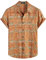 VATPAVE Mens Front Pocket Hawaiian Flower Shirts Casual Short Sleeve Button Down Beach Shirts Medium Orange Summer
