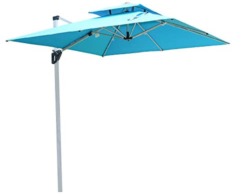 TRGCJGH Paraguas Voladizo Al Aire Libre Sombrilla De Patio Sombrilla De Mesa Al Aire Libre con 8 Varillas Resistentes Sombrillas De Mercado para Jardín Terraza Patio Trasero Y Piscina,Blue-2.5 * 2.5m