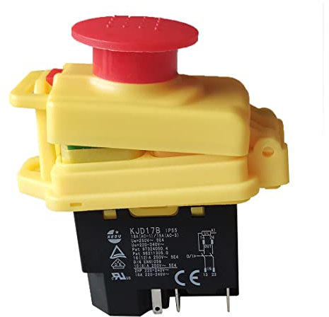 KEDU interruttore elettromagnetico interruttori a pulsante impermeabili attrezzature per macchine utensili industriali interruttore di arresto di emergenza 2HP 16A 220-240V KJD17B (KJD17B-GF-5P)