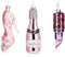 BRUBAKER 3-teiliges Baumkugel Set für Frauen - Handbemalte Weihnachtskugeln High Heel, Lippenstift, Champagner Flasche Rosé - Mundgeblasener Christbaumschmuck aus Glas - Damen Baumschmuck Lustig Rosa