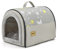 Jiupety Hundehütte Indoor, 2-in-1 Hundehaus für Drinnen, M Größe Hundehöhle Kleine Hunde für Katze und kleine Hunde, Warme Höhle Schlafnest, Grau