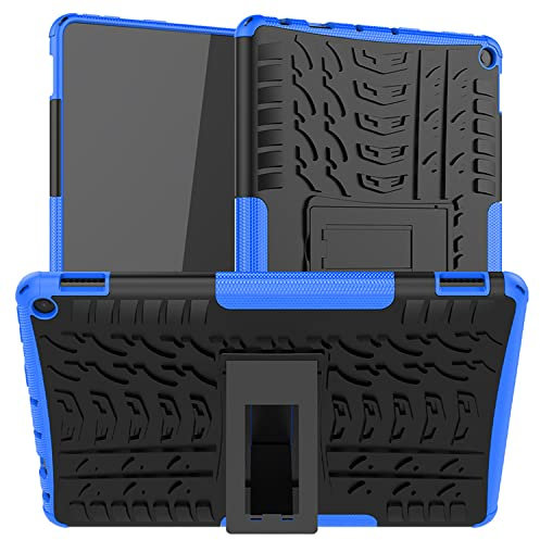 PIXFAB Fire HD 10 & 10 Plus (10.1 Display, 2021) Shockproof Case - Hybrid Rugged Armor with Built-in Kickstand - Blue