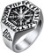 FaithHeart Wikinger Vegvisir Fingerring in Größe 70 Nordischer Kompass Ring Punk Sechseck Fingerring mit Rune Symbol für Weihnachten Geburtstag