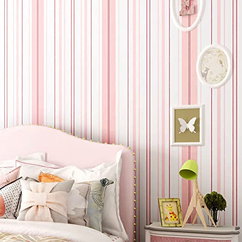 Rosa Blaue Streifen Tapete Schlafzimmer Wohnzimmer Jungen Mädchen Prinzessin Kinderzimmer Vliestapete,B