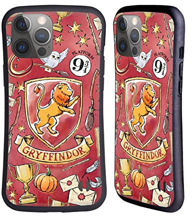 Head Case Designs Offizielle Harry Potter Gryffindor Muster Deathly Hallows XIII Hybride Handyhülle Hülle Huelle kompatibel mit Apple iPhone 14 Pro Max