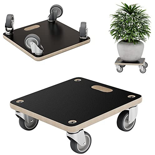 Wonfuss Furniture Moving Dolly 2 Pack, 550lbs Wood Dolly for Moving Furniture Movers with Wheels No Assembly Required (Square)