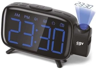 Radiosveglia con proiezione dell'ora - CGV - CR-P10 - Doppia sveglia - Pulsanti grandi - Facile da usare