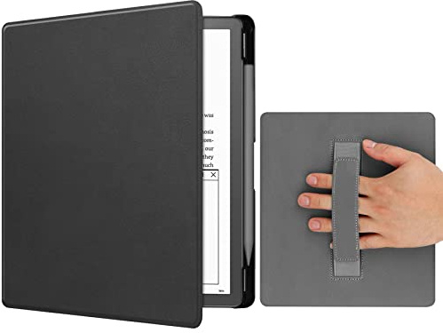 Custodia per Kindle Scribe (10,2 pollici, 1a generazione, 2022) con cinghia da polso, custodia rigida per PC Smart con funzione di accensione/spegnimento automatico con portapenne per Kindle Scribe