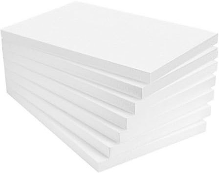 Planchas de Poliestireno Blanco (3 Unidades, 30x50x4 cm) - Laminas Ligeras y Lisas para Manualidades, Fabricadas en España