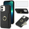 Asuwish Handyhülle für iPhone 11 Hülle mit Folie Panzerfolie Schutzfolie und Ring Ständer Kartenfach Leder Geldbörse Ständer i Phone11Hülle iPhone11Hüllee 11Hülle Hüllen Schutzhülle Phone Case Schwarz