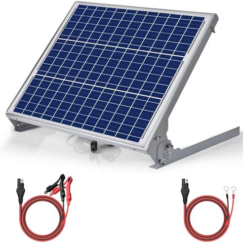 SUNER POWER Chargeur de batterie solaire 12 V 50 W, contrôleur MPPT intelligent intégré, kit de charge de panneau solaire étanche 50 W + support de montage pour batterie au lithium 12 V SLA Deey Cycle