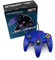 MANDO COMPATIBLE PARA NINTENDO 64 CON CABLE N64 CONEXION ORIGINAL NUS-005 AZUL
