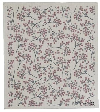 Krasilnikoff - Swedish Dishcloth SWE1181 - Fantasy Berries, Rose