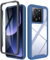 ESTH® Funda para Xiaomi 13T Pro/Xiaomi 13T [Protección Completa Anti-caída de 360°] Carcasa Transparente de Grado Militar con Protector de Pantalla Incorporada, Azul Oscuro