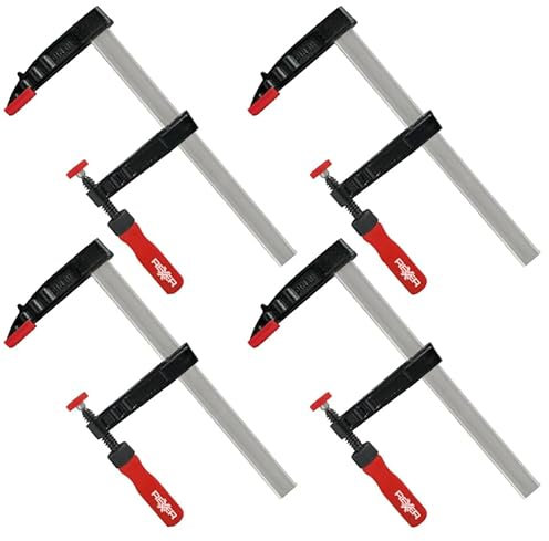 Rexxer Schraubzwingen 50x150 mm (4er Set) - Tischlerklemmen für Holzarbeiten, manuelle Druckregelung für präzises Klemmen, robust & langlebig