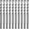 SALI 10PCS SDS Plus Rotary Hammer Drill Bit Concrete Drill Bit Kit Double Thread 4-Cutter Tungsten Carbide Tip Fully Hardened Tool for Concrete, Brick,Cement Walls,Stone 12mm x 160mm Cross Drill Bits