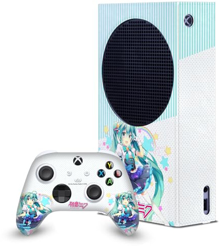 Head Case Designs Offizielle Hatsune Miku Sterne und Regenbogen Grafiken Spielekonsolen Wickeln Und Gamecontroller-Häute Im Paket kompatibel mit Xbox Series S Console & Controller Bundle