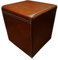 Antic brauner Hocker aus echtem Leder, 40 x 40 x 45 cm, Hocker, Kuhfell-Sitz, Fußhocker, gepolsterter Hocker, Puff aus echtem Leder mit Ziernähten