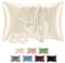 BEDELITE Satin Kissenbezug 40 x 80 Beige - Kopfkissenbezug 2er Set Weich wie Seidenkissenbezug 40x80 Sommer mit 2 Haargummis für Haar und Haut, Similar to Silk Pillowcase Pillow Cover