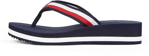 Tommy Hilfiger Damen Flip Flops Wedges Sandalen, Blau (Space Blue), 38