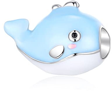 Damen Wale Charms Anhänger 925 Sterling Silber Beads passend für Europäischen Armbänder und Halskette,Cartoon Charms Schmuck Geschenk für Frauen Mädchen