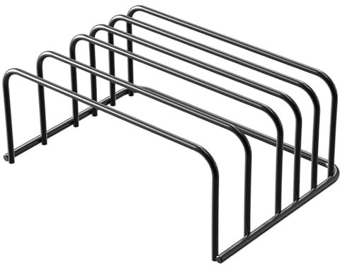 Gcroet Cutting Board Organizer 5 Slots Cutting Board Rack Stainless Steel Cutting Board Holder Stand Kitchen Cabinet Countertop Saving-Spacing Metal Cutting Board Rack For Cookie Sheet & Baking Sheet