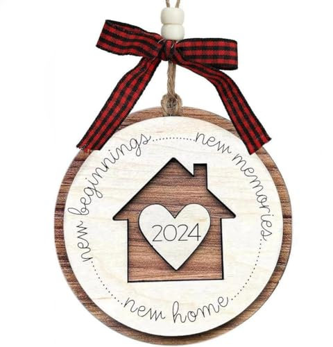 Ornamento del Nuevo hogar 2024,Regalos de inauguración del Nuevo hogar,Primera Navidad en Nuestro Nuevo hogar,Decoración del árbol de Navidad-Nuevo hogar,Ideas de Regalos de inauguración del nuev (C)