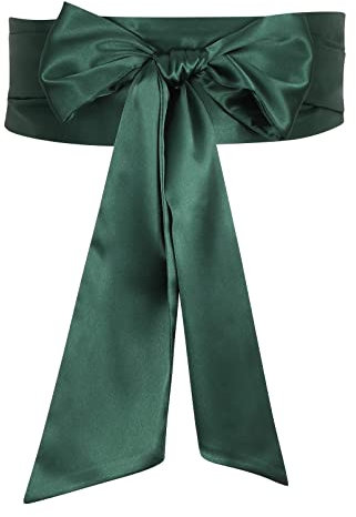 JasGood Damen Schärpe Kleid Gürtel für Hochzeit Party Lange Schärpe Brautgürtel für besondere Anlässe,Dunkelgrün