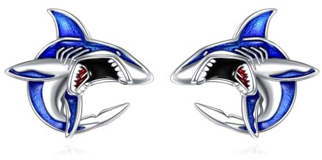 Hai Ohrringe Sterling Silber Niedliche Ozean Thema Hai Post Ohrstecker Schmuck Geschenke für Damen