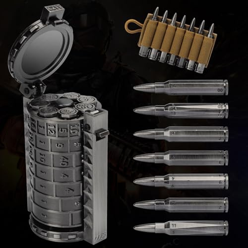 CZYY Gewehr Bullet Würfel Set, Metall 7 Polyedrische Würfel Set für Tischspiele