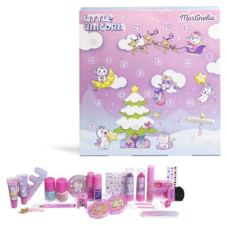MARTINELIA - Adventskalender Make-up 2024 für Kinder – Countdown-Kalender – Schönheit und Kosmetik Mädchen – 24 Überraschungen für Weihnachten: Lackierung, Make-up, Zubehör – Geschenk für Mädchen