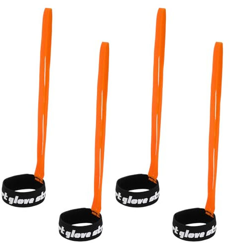 lasuroa 4stk Skihandschuhbänd, Skihandschuhleine aus Polyester Sicherheitsband für Sporthandschuhe mit Starker Elastizität mit Muster Skizubehör zum Aufhängen von Handschuhen(Orange)
